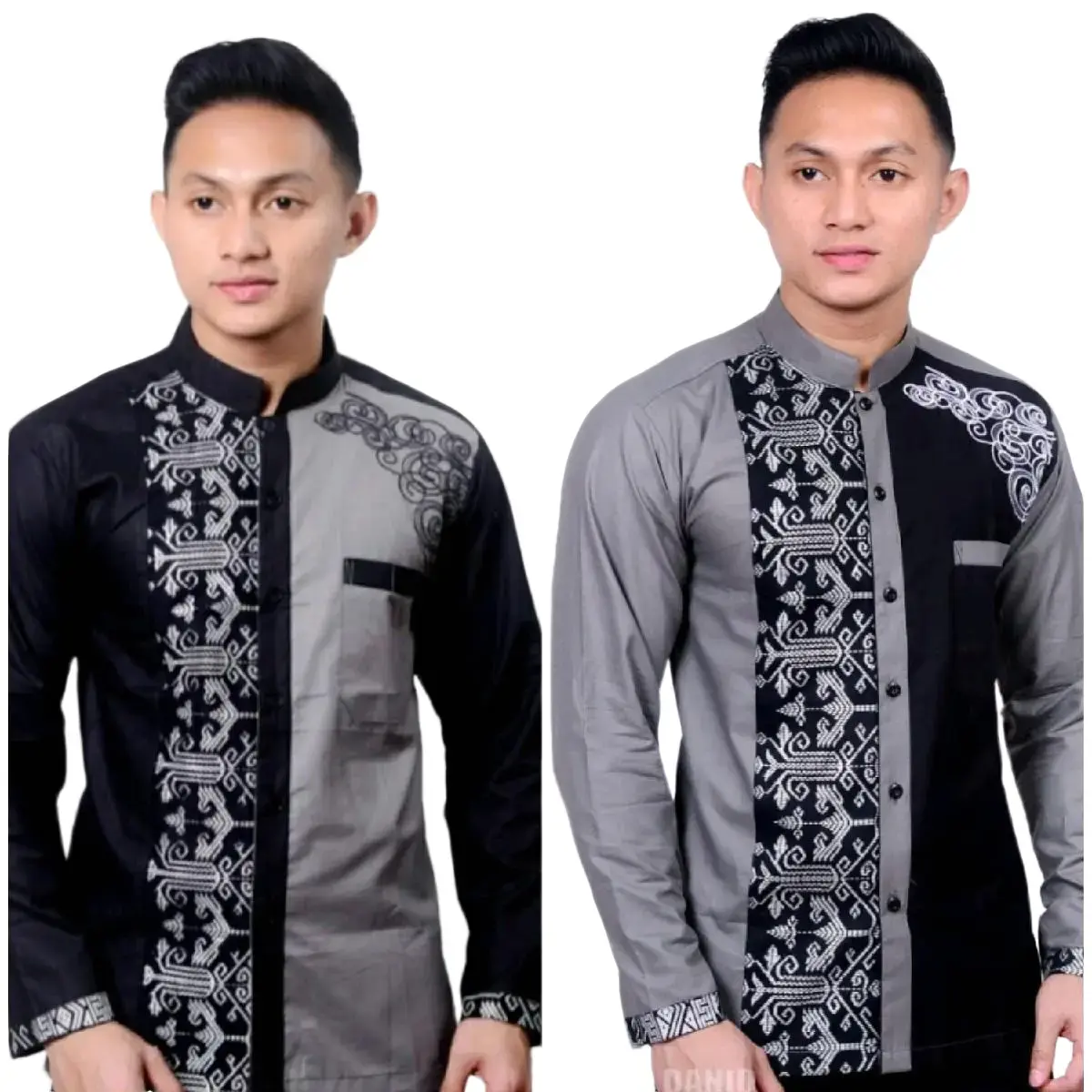 BAJU KOKO PRIA DEWASA TERBARU LENGAN PANJANG KOMBINASI BATIK Muslim Bordir Formal Katun Nyaman Mewah Keren Variasi Motif