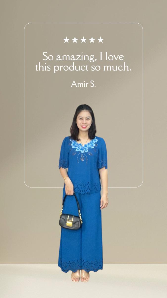 Product Introduction of Đồ bộ trung niên nữ- phong cách đơn giản sang trọng, áo cổ tròn tay ngắn, quần dài 11