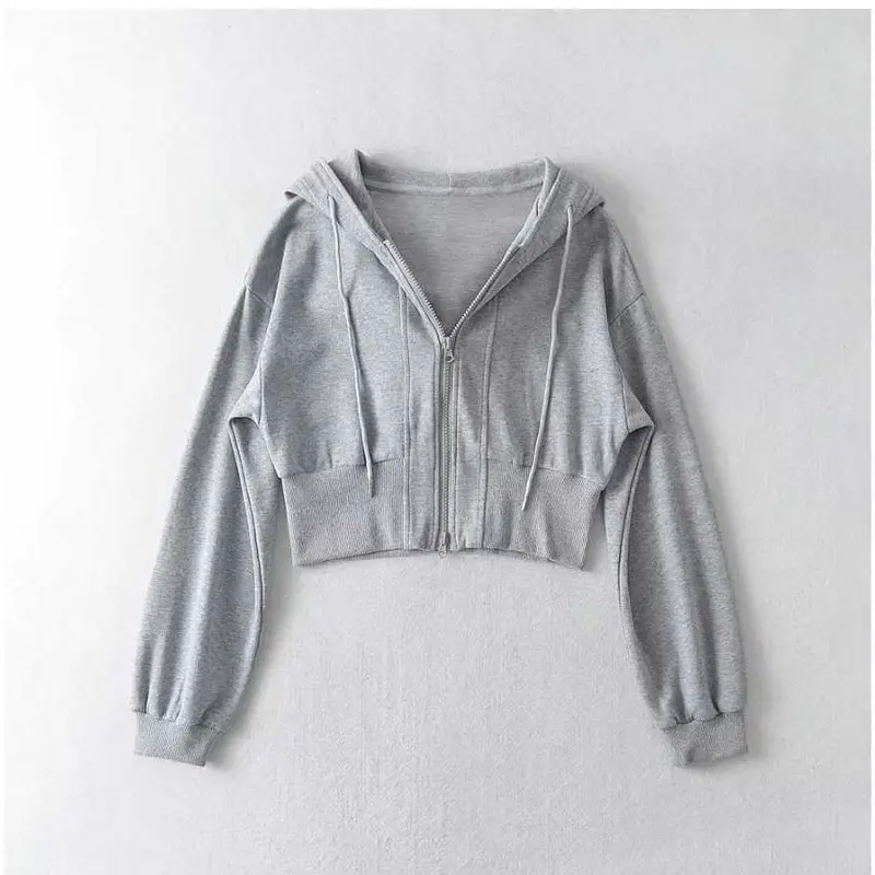 JAKET WANITA | NARA CROOPE HOODIE ZIPPER SWEATER | SWEATER CROPE TOP WANITA Fleece 4