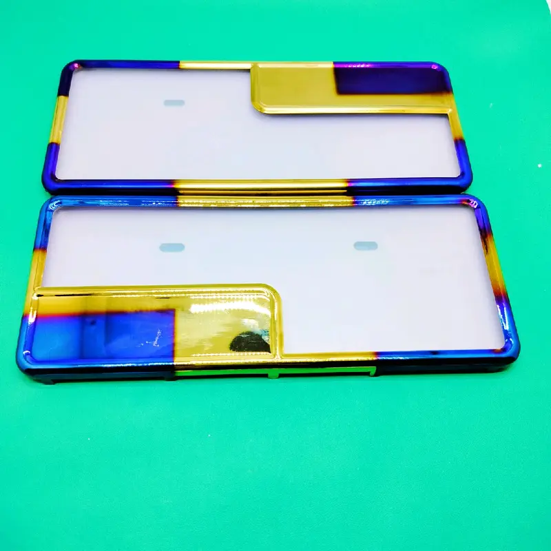bingkai plat nomor motor ( 1 pcs depan den belakang) variasi warna blue xx twotone  model' Cha cocok untuk semua motor universal/Honda Yamaha Suzuki Kawasaki Car 2