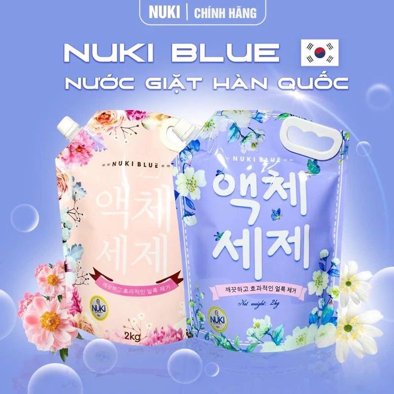 Product Introduction of COMBO 2 Túi Nước Giặt Xả Hàn Quốc Nuki Blue 2KG, Hương Thảo Mộc, Hương Nước Hoa Làm Sạch 7