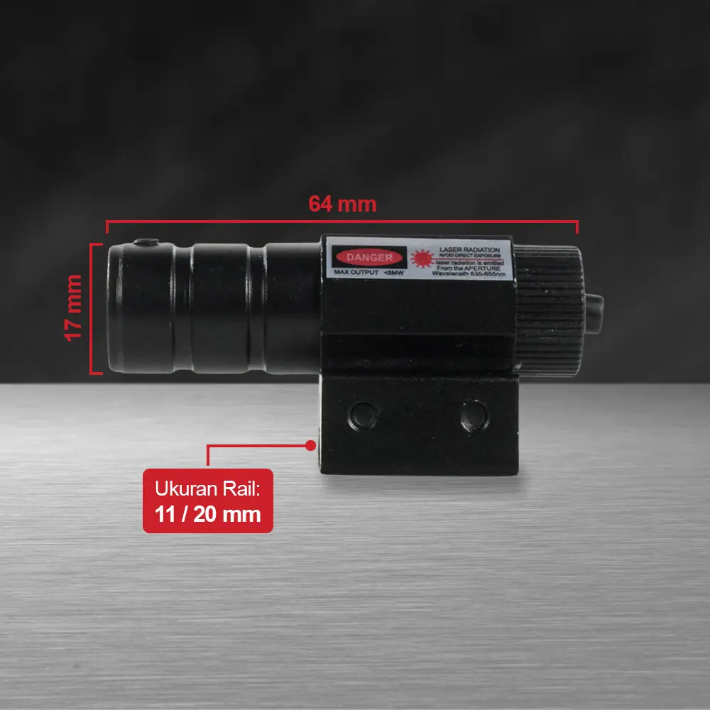Laser merah 11/20mm - HJ11 - Hitam