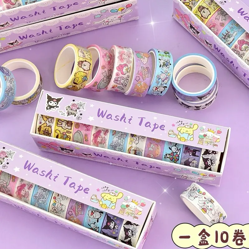 Sanrio Washi Tape Mymelody Kuromi Cinnamoroll Creative Stationery Decorative Tape