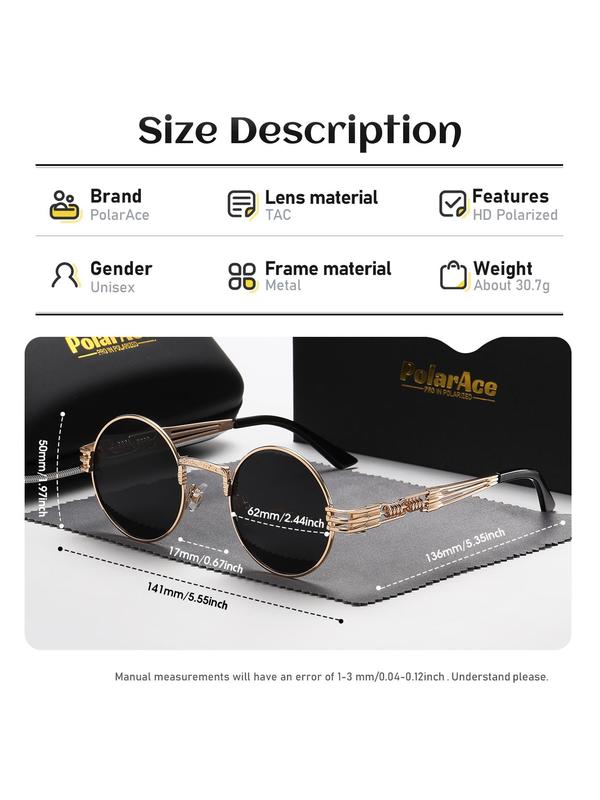 Unisex Vintage Round Frame Sunglasses, Trendy Casual Sunglasses for Everyday Use, Fashion Accessories for Outdoor Activities 1