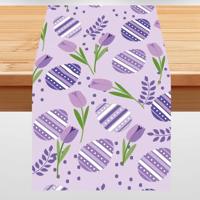 Tulip Pattern Table Runner, 3 Counts/set Tablecloth, Table Decoration Supplies for Home Kitchen Dining Room, Vanity Decor Accessories 4
