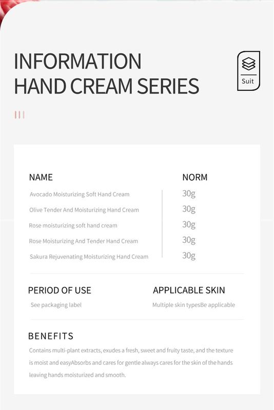 Product Introduction of SADOER 30g Moisturizing Hand Cream Anti-cracking Wrinkle Removal Whitening Nourishing Hand Care 18