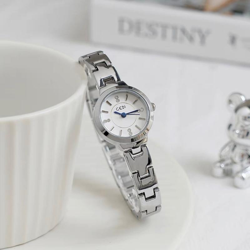 Đồng hồ nữ mặt nhỏ đính đá dây kim loại Gedi chống thấm nước