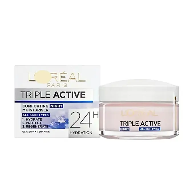 Kem dưỡng 3 tác động dưỡng ẩm, bảo vệ và phục hồi ban đêm Oreal Paris Triple Active Night Cream 50ml Nữ Skincare