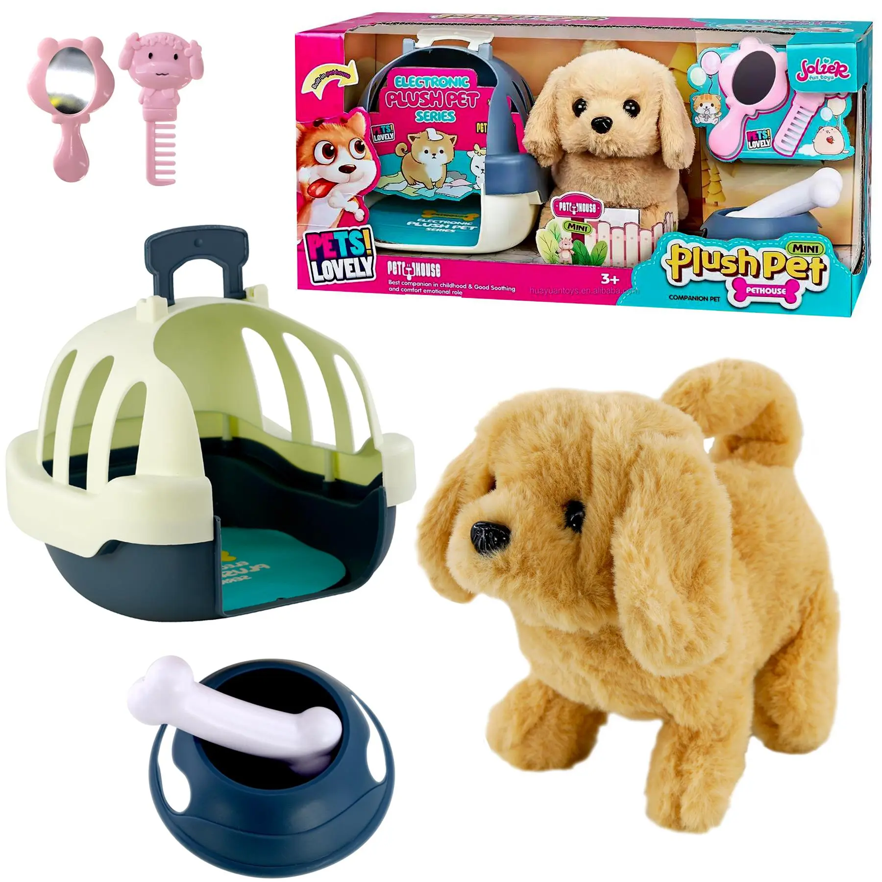 The Magic Toy Shop Electronic Plush Dog Carrier Set