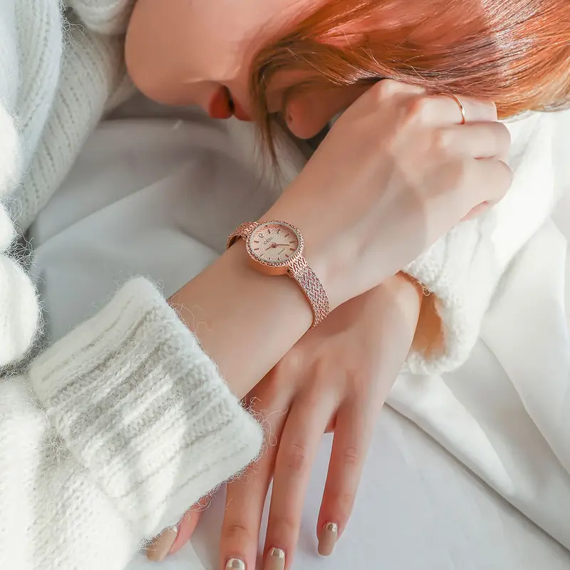 Đồng Hồ Nữ Nhật Bản, Dây Mỏng, Kích Thước Nhỏ Phong Cách Hàn Quốc, Dành Cho Nữ, Ins 4