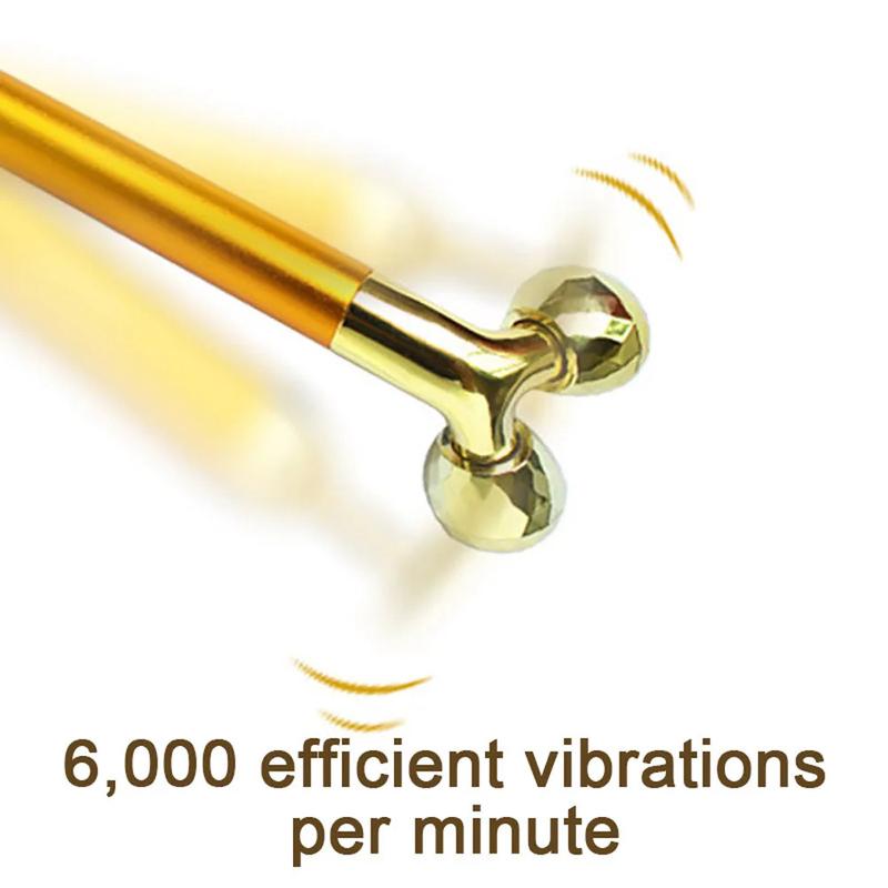 Product Introduction of 24K Gold Energy Beauty Bar 3D Facial Vibration Massager Face Anti Aging Skin Tighten Roller Reduce Wrinkle Lifting Skin Stick 20