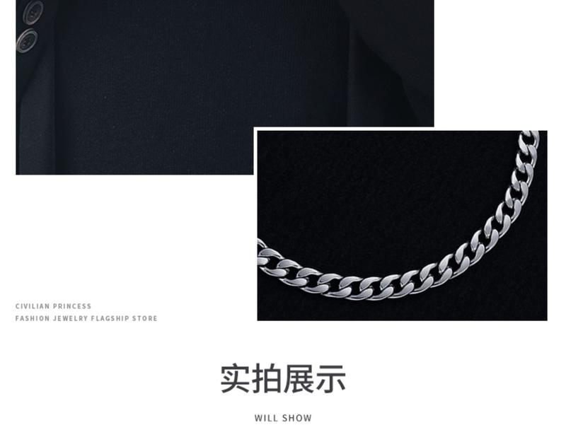 Product Introduction of Vòng Cổ Cuba Nam, Dây Chuyền NK Bằng Thép Không Gỉ, Vòng Cổ Thép Titan 304, Nữ, Phong Cách Hiphop, Hip Hop Châu Âu, Phụ Kiện Đồ Trang Trí Tự Làm 5
