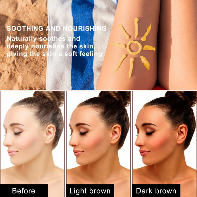 Product Introduction of OUHOE Darkening Cream Aloe Vera Gel Sunburn Repair Gel Summer Beach Bronzer Tanning Booster 4