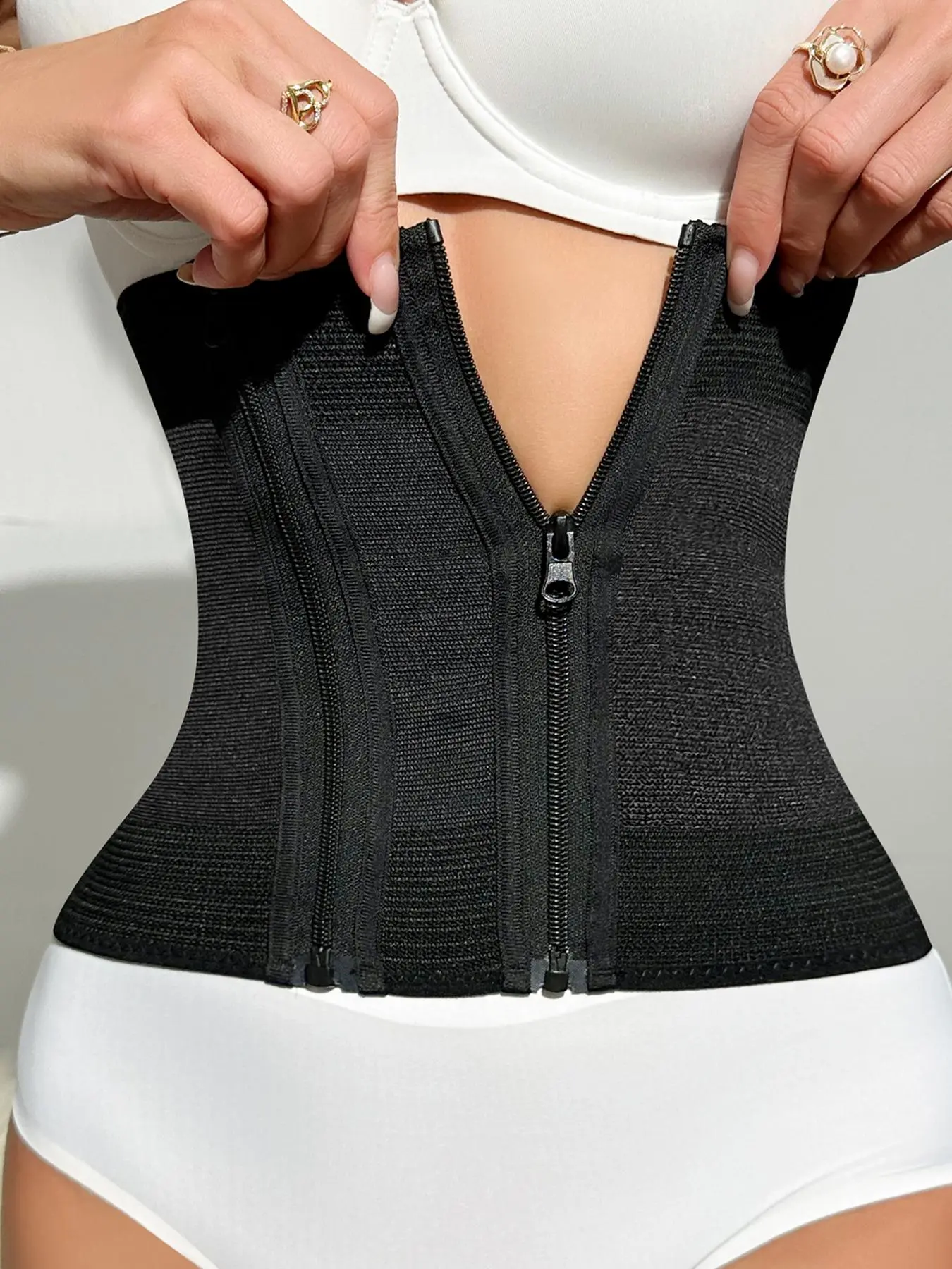 Women's Zipper Waist Trainer, Tummy Control Shaper, High Stretch Waist Cincher,  Corset Shaper for Women, Women Shapewear