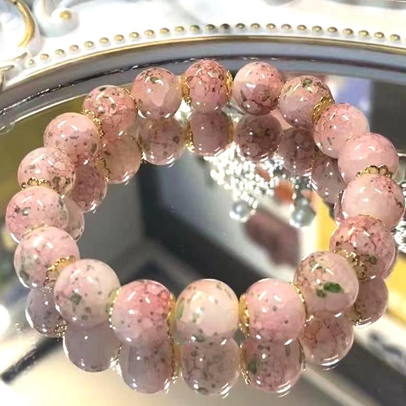 Product Introduction of Cherry Blossom Glass Beaded Bracelet Elegant Flower Bracelet For Women Fashion Accessories Gifts 25