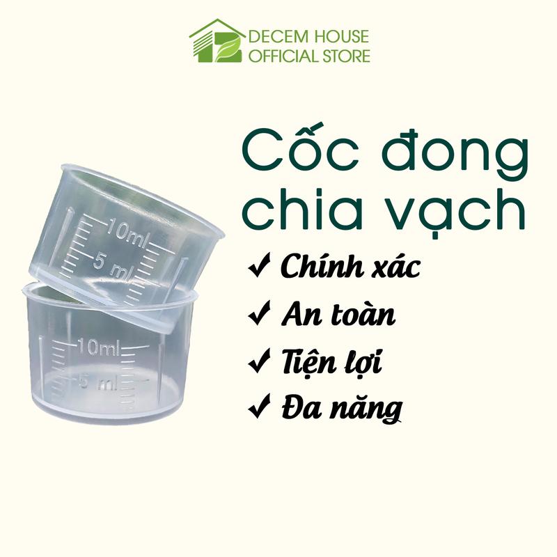 Cốc đong dầu neem có chia vạch chính xác 5ml, 10ml. Đong dầu neem hữu cơ phun trị trĩ, rệp, nhện cho cây trồng 0