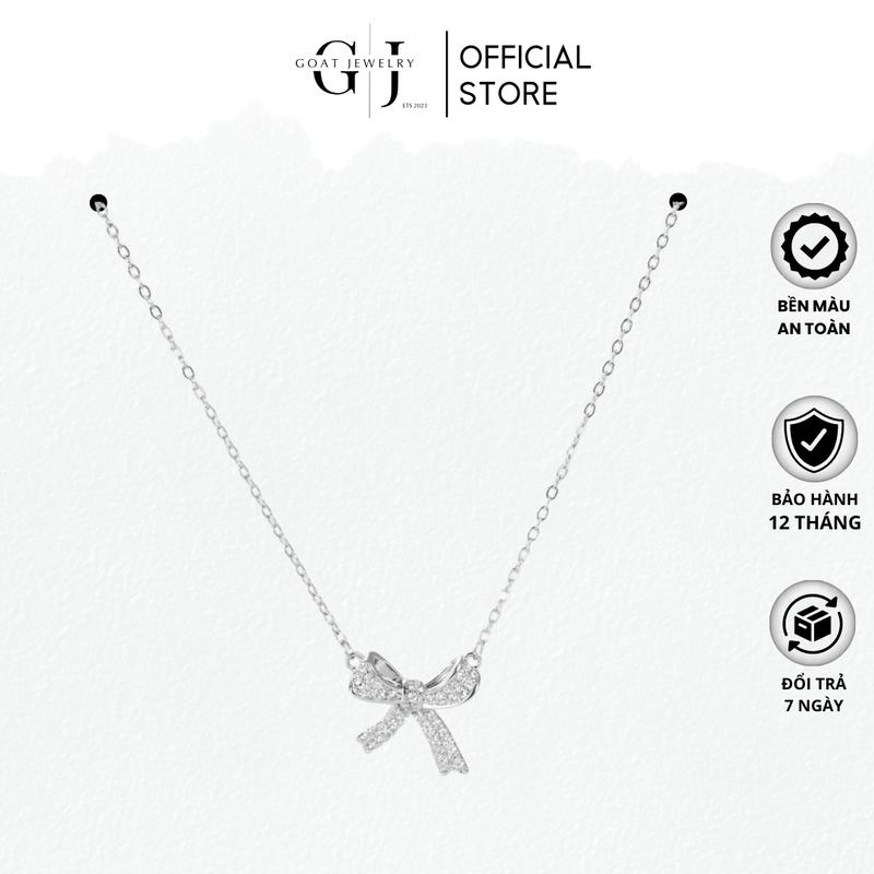 Vòng Cổ Bạc Nữ Hình Nơ Bow Necklace Silver Tặng Hộp Đựng