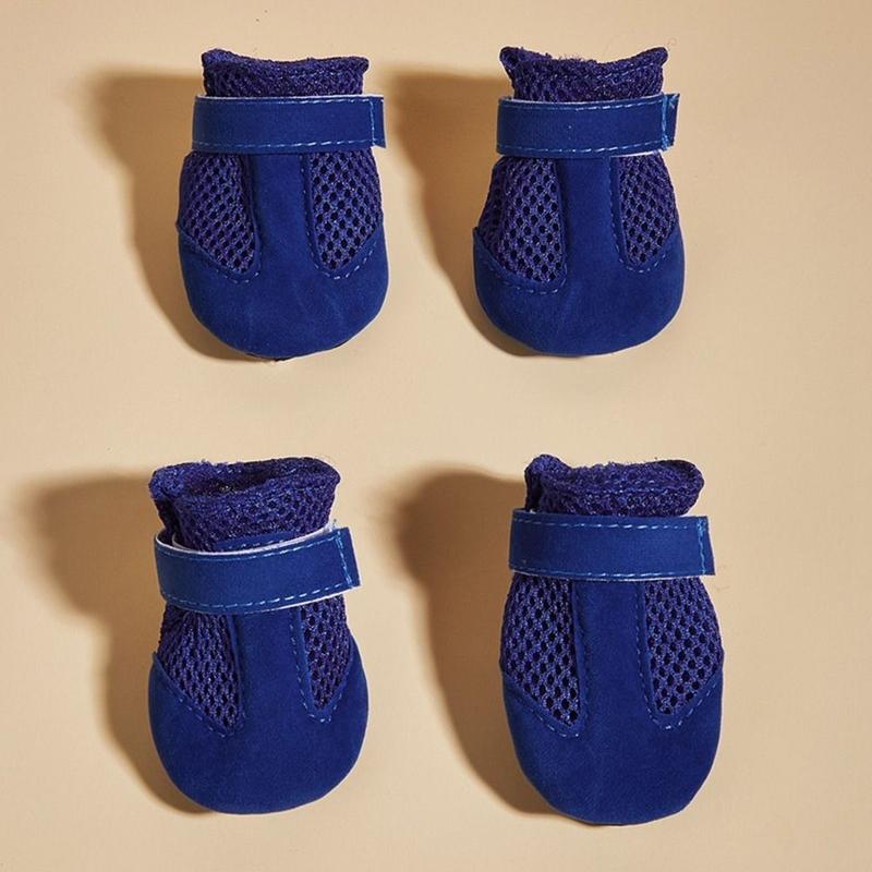 Product Introduction of PETY HOUSE 4pcs/set Durable Comfortable Pet Rain Boots Breathable Protective Pet Dog Shoes Anti-slip Easy To Clean Dog Short Boots for Home 10