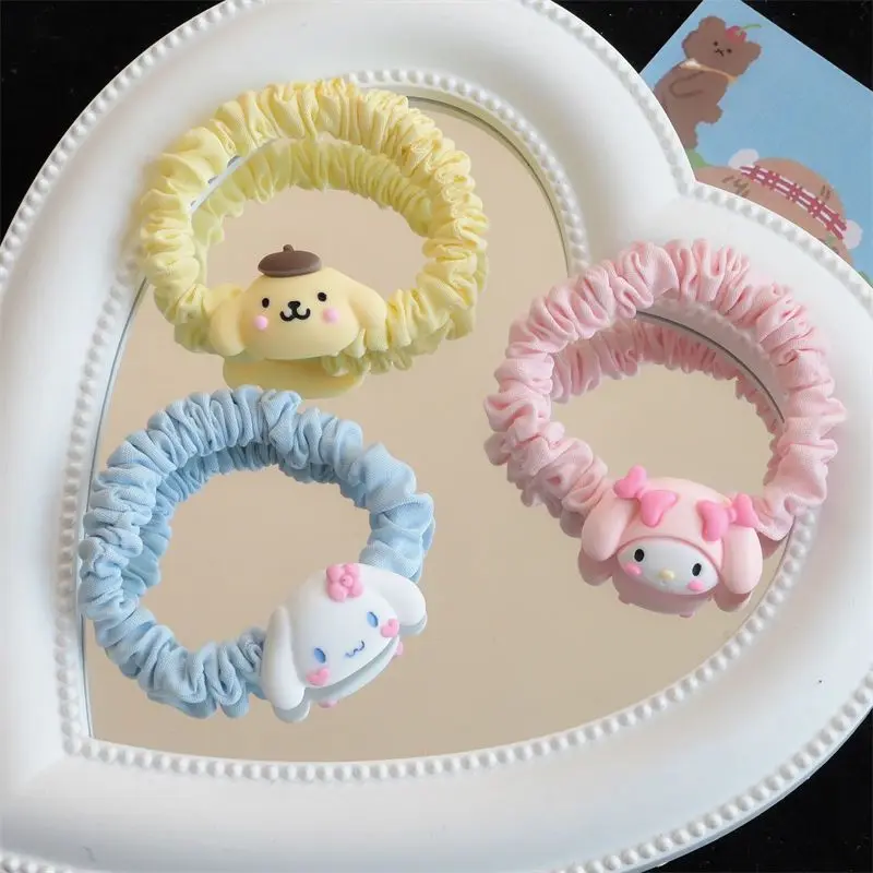 Dây Buộc Tóc, Sanrio Cinnamoroll, Dành Cho Nữ, Dây Buộc Tóc Đuôi Ngựa Co Giãn, Co Giãn Mạnh, Liền Mạch