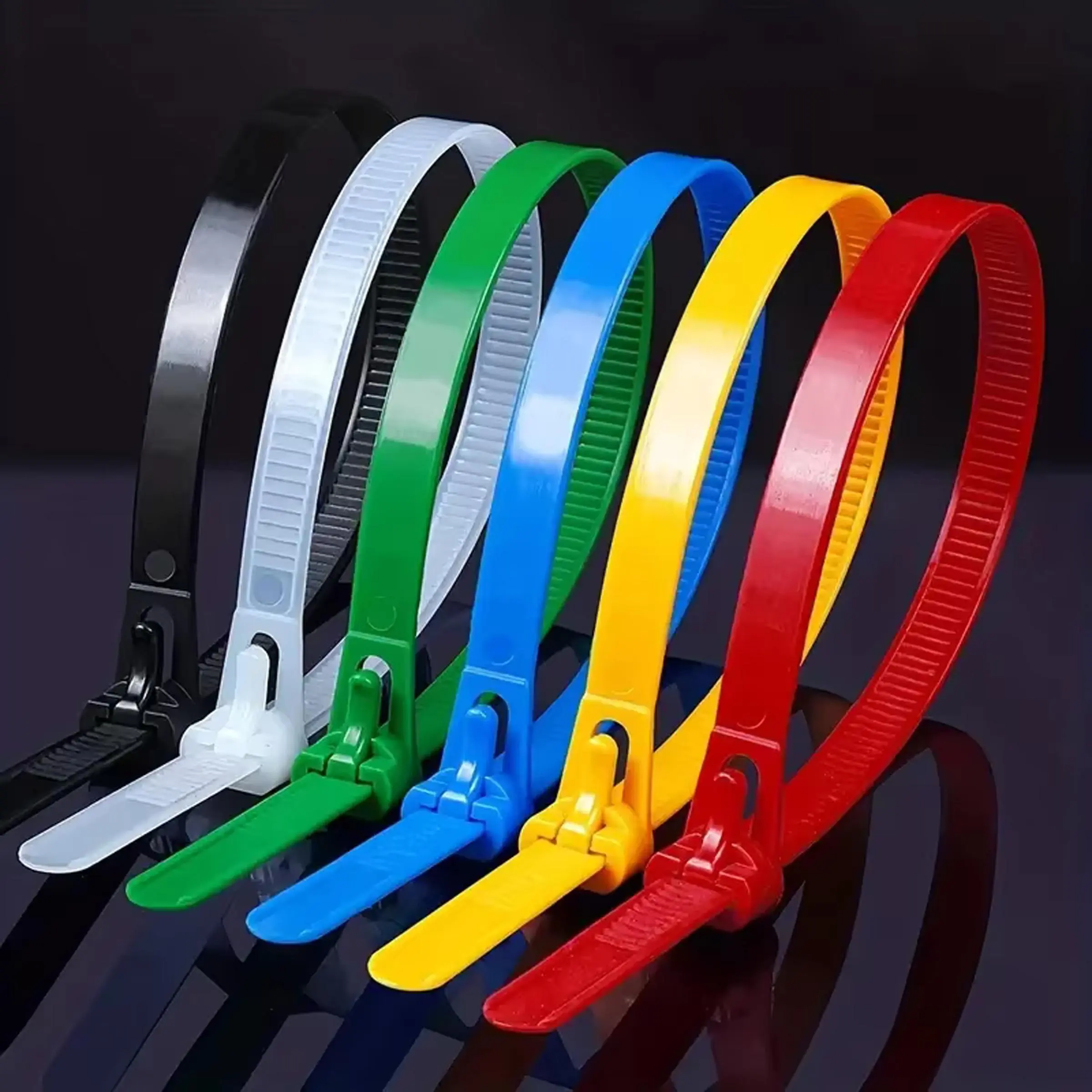 Cable Ties, 100pcs Reusable Cable Ties, Adjustable Cable Organizer, Cable Management Tool for Home Office
