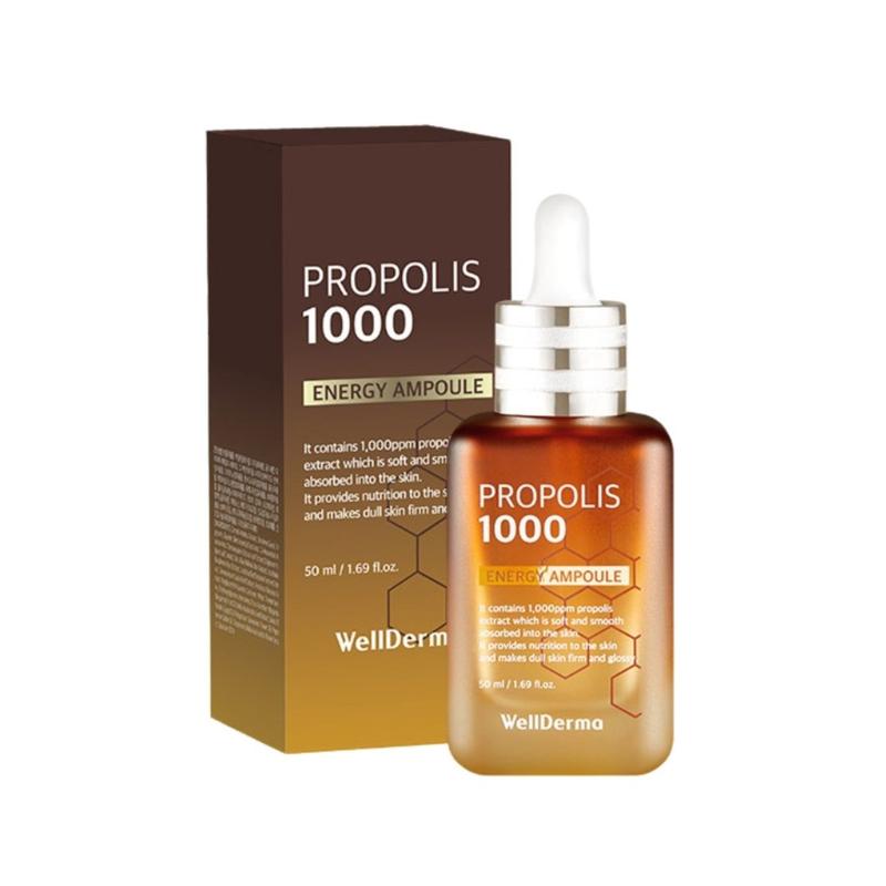 Tinh chất Wellderma Propolis 1000 Energy Ampoule 50ml Serum keo ong hỗ trợ dưỡng da làm dịu da mặt Skincare Nữ Women
