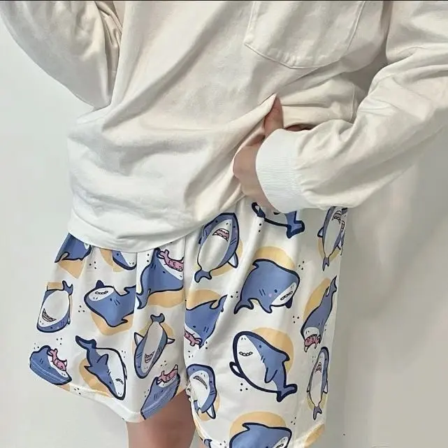 Quần Soóc Đi Bộ Mùa Hè, Mỏng Và Dễ Thương, Thiết Kế Hoạt Hình, Dành Cho Nam Và Nữ, Mềm Mại Và Rộng Rãi, Quần Ngủ Thường Ngày Có Thể Mặc Ngoài Trời, Cùng Phong Cách Cho Cả Nam Và Nữ