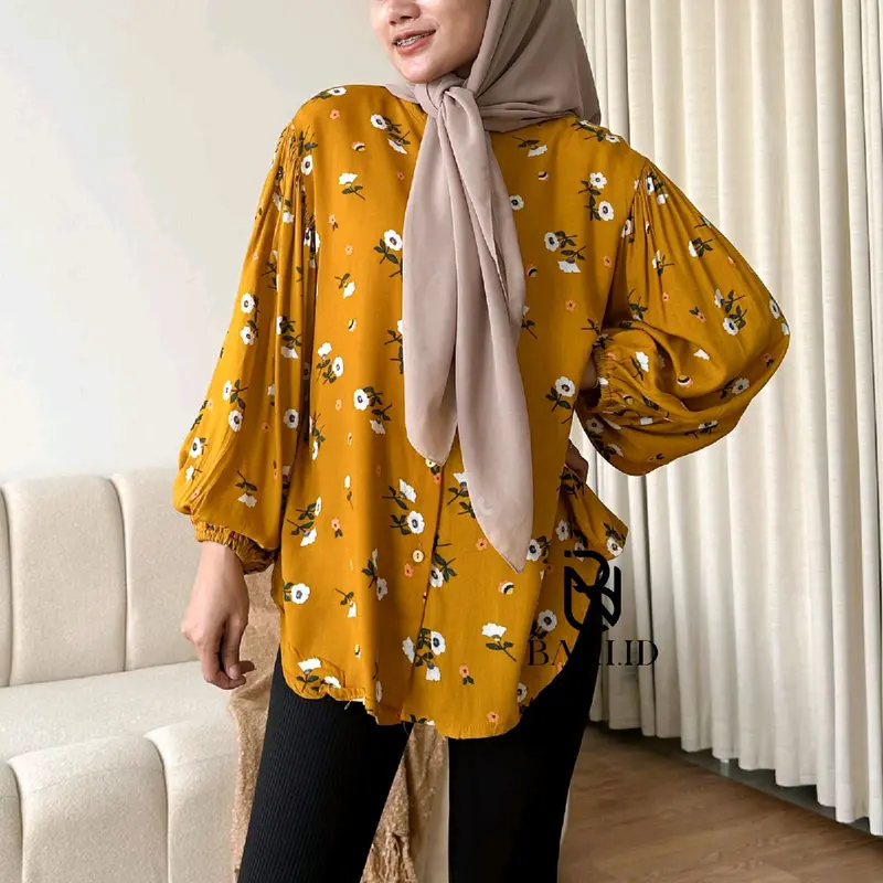 FLOWRA PUFFY BLOUSE RAYON LENGAN BALON 0