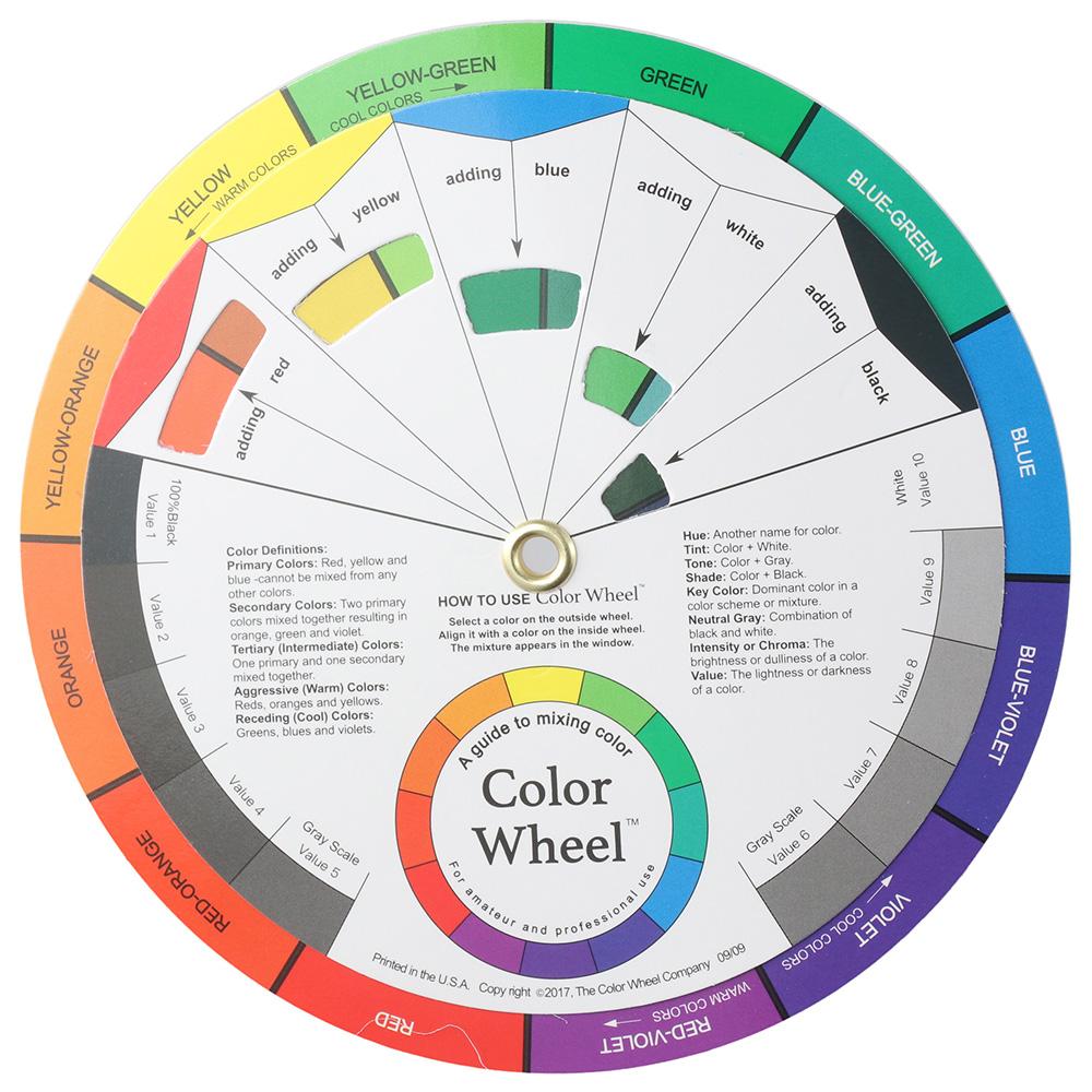 Color Mixing Guide 14cm Color Wheel Card Color Basic Color Spectrum ...