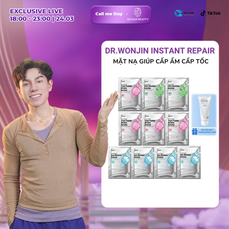 [CMD- Tặng Sữa Rửa Mặt WonJin]  Combo 10 Mặt Nạ Mix DR.WonJin Instant  Repair Solution Mask 30g x10 [KOL]