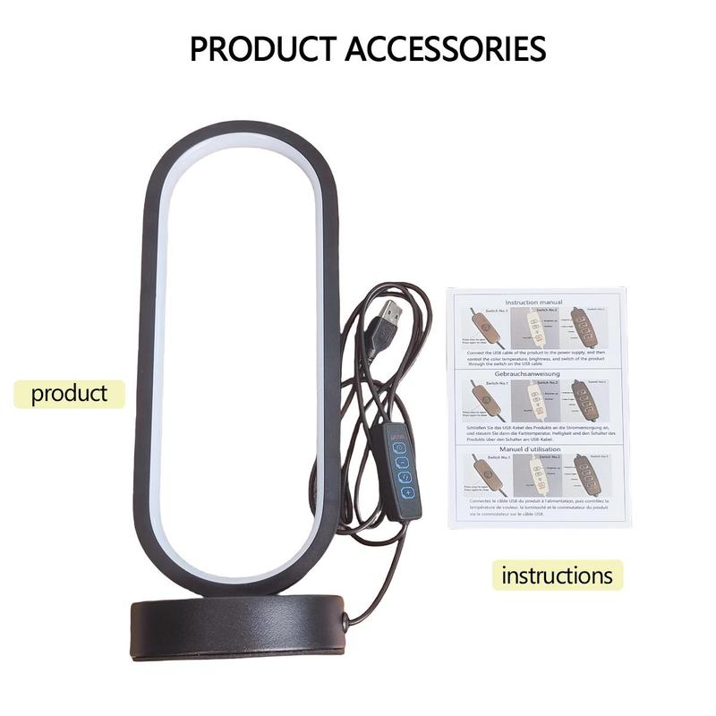 USB Powered LED Desk Lamp, 3-color Dimming Ambient Desk Light, Eye Protector LED Desk Lamp for Home Office Bedroom Study Room 5