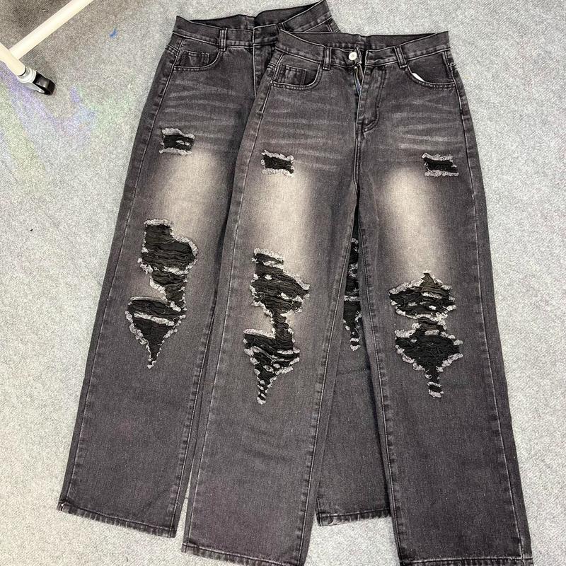 Q473 (S_XL) Quần suông chất Cotton rách trước kiểu dài 105cm Menswear Pants Ong 1