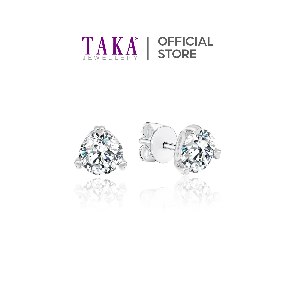 TAKA Jewellery Round Brilliant Lab Grown Diamond Earrings 10K