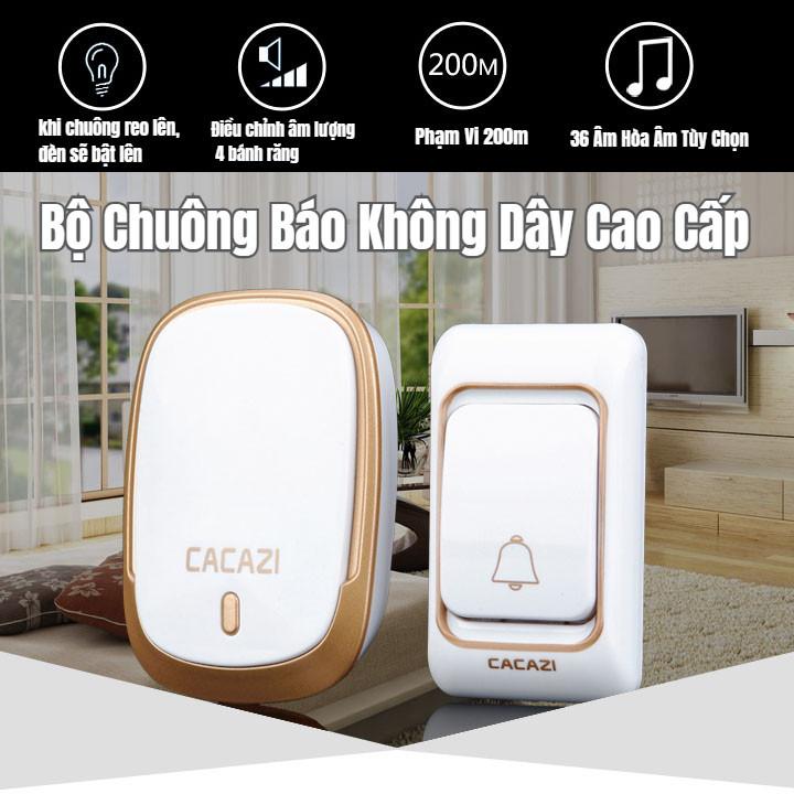 Bộ Chuông Báo Không Dây Cao Cấp | 1 Máy Chủ + 1 Chuông | Phạm Vi 200m + 36 Âm Hòa Âm Tùy Chọn - LAMJAD STORE