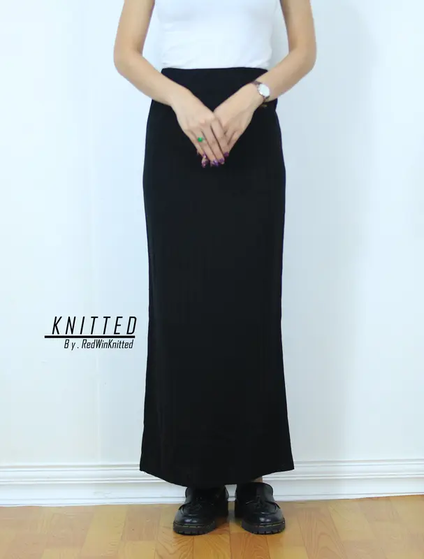 Rok Span Rajut Panjang Premium Tebal New Pattern Midi Panjang Rok Wanita Korean Style Slim Fitting ByRedWinKnitted 4