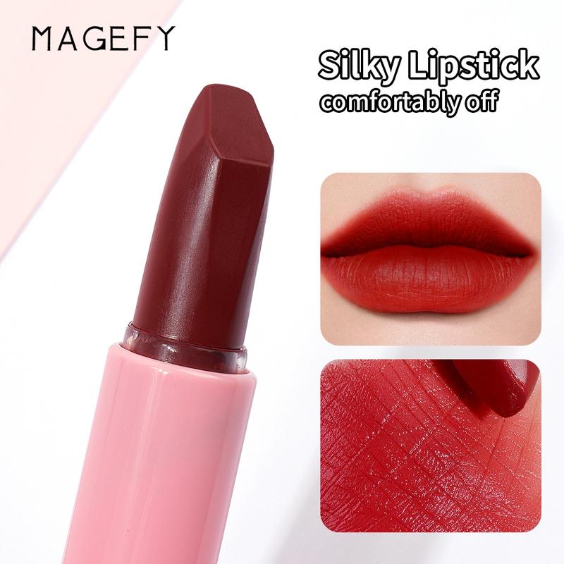 【CUCI GUDANG】MAGEFY 2-IN-1 Lipstik  / Matte Liquid Lipstick / Lip Lembut Tahan Lama Pelembab Pigmentasi Tinggi 12 Colors 8016 5
