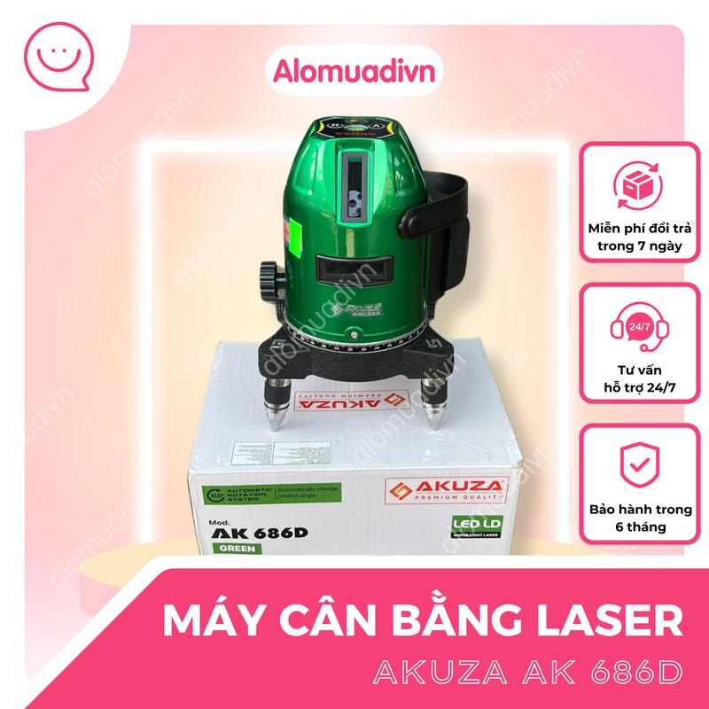 Máy Cân Mực Laser 5 Tia Xanh AKUZA AK-686D, Máy Cốt, Đánh Thăng Bằng