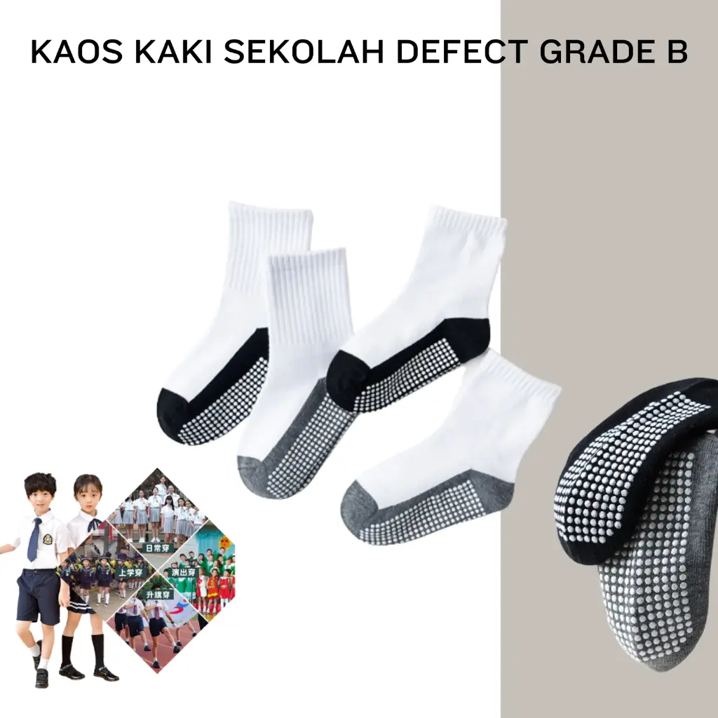 Kaos Kaki Anak Sekolah TK SD Anti Slip Kaus Kaki Mini Defect Grade B Fashion