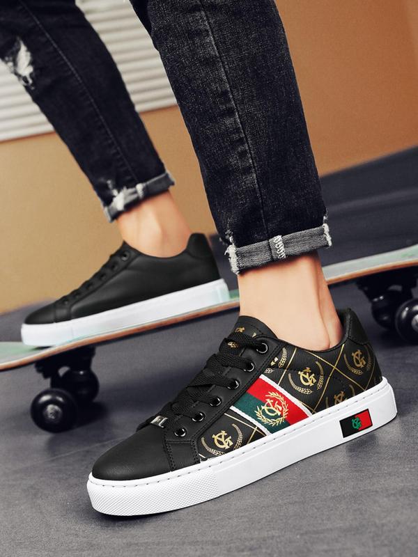 Men's Fashionable Lace Up Low Top Sneakers, Casual Comfortable Sports Shoes for Daily Wear, Trendy All-match Sneakers for Men, Closed 2