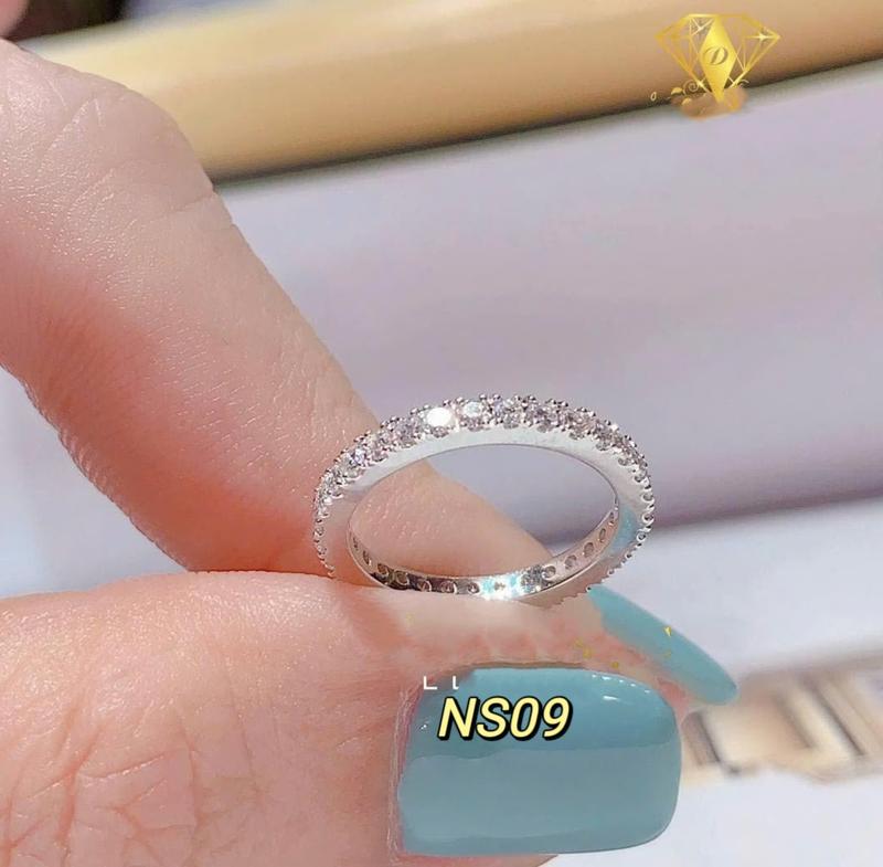 Nhẫn Titan viền full xoàn xi kim bền màu kiểu dáng đơn giản thanh lịch mẫu hot