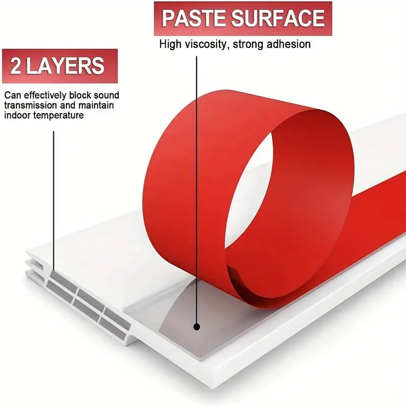 Door Draft Stopper, Door Seam Weatherstrip, Door Bottom Seal, Noise Reduction Door Draft Stopper, Home Decor Supplies 6