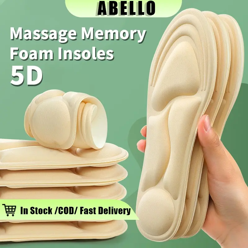 1pair Memory Foam 5D Shoe Insoles Super Soft Anti-Pain Sweat Anti-odour Insole Sport Running Insoles