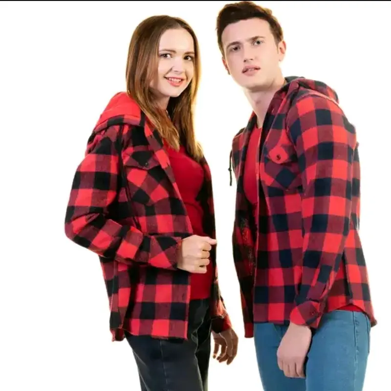 Kemeja Flanel Hoodie Berkupluk Motif Kotak-Kotak Kualitas Distro untuk Pria Lengan Panjang Casual distro baju fashion 2