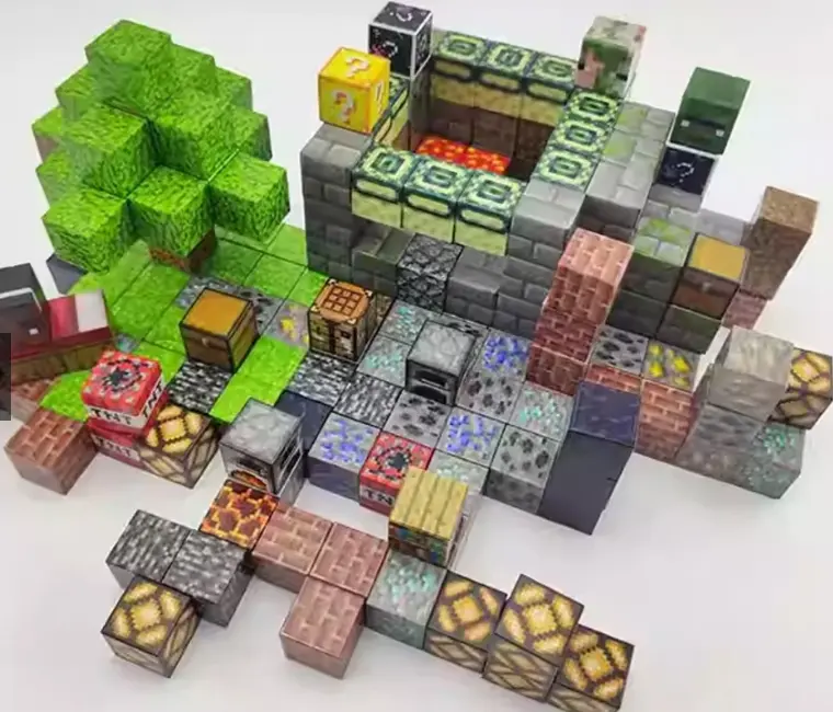 khối nam châm minecraft,Mô hình lắp ráp minecraft từ các khối nam châm 0