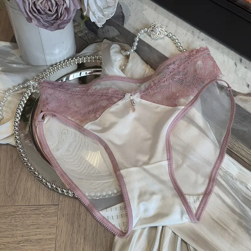 Quần Lót Ren Kiểu Pháp Hình Tam Giác Giữa Thắt Lưng, Thoáng Khí Và Gợi Cảm, Bắt Đầu Trải Nghiệm Mới, Quyến Rũ Thuần Khiết Và ngây thơ, Dành Cho Bé Gái, 143189 2