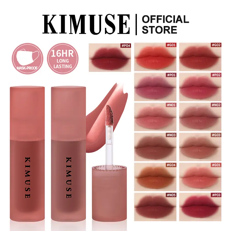 KIMUSE Water Tint Lipstick 13 Colors Waterproof Moisturizing Lip Glaze Tint Long Lasting Non-Stick Cup Lip Stick Makeup Cosmetic