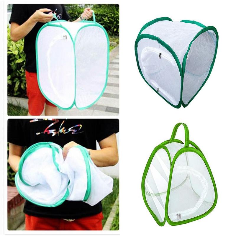 Product Introduction of onmini Creative Green Collapsible Insect Cage Zipper Opening Feeding Box Plant Insect Screen Insect Habitat Transparent Mesh Reptile Pets Cage Butterfly Mantis Bird Silkworm 11