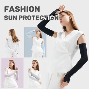 Manset Tangan Handsock Polos Muslimah Sarung Tangan Jempol Slim Pelindung Lengan Icy Sleeve Pelindung UV Olahraga Unisex