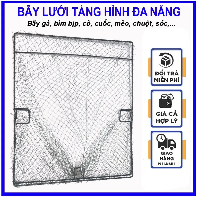 Lồng Lưới Tàng Hình Bẫy Gà, Bìm Bịp, Quốc, Chim Sẻ, Cò, Cuốc, Cút Rừng - Hiệu Quả 100% 0