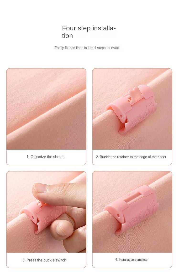 Product Introduction of Bed Sheet Fastener - No-Pin Quilt Clips, Anti-Slip and Anti-Shift Bed Sheet and Duvet Fixing Clips, Upgraded Version 7