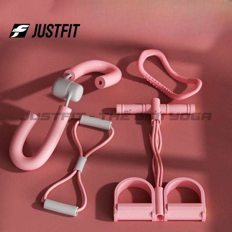 Bộ Set 4 sản phẩm tập tại nhà cho nữ JUSTFIT: Tập Kegel + Tập Vai + Massage + Tập bụng Tập Cơ Tay Cao Su Tạ Tay